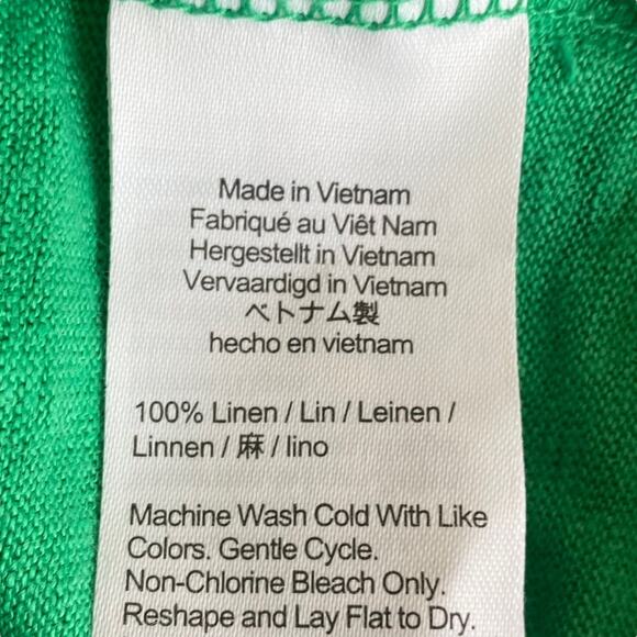 J. Crew Linen Roll Cuff Crewneck Tee Shirt In Summer Green Size SMALL - Picture 6 of 7